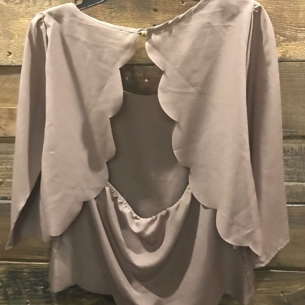 Beloved ,Mint Julep Blouse in Mocha, Peekaboo Back